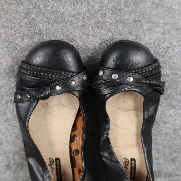 Faded Glory Shoes Kid 13 Ballet Flat Slip On Round Toe Girl Stretch Casual Black - Picture 8 of 12